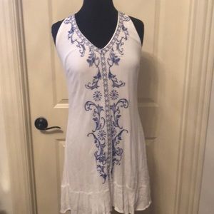 blue and white summer dress